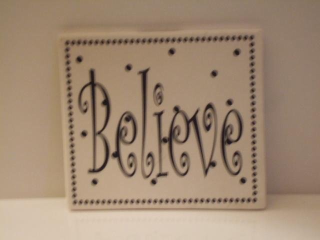 Believe Inspirational Wall Plaque Ceramic Tile