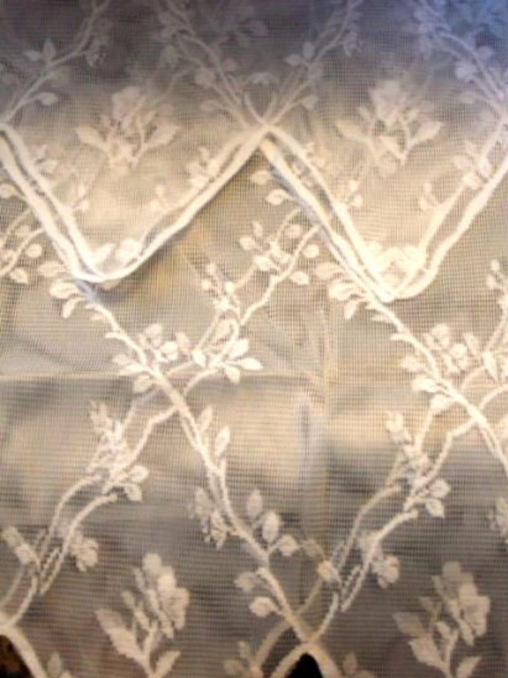 White Lace Curtains Lacy Curtain Set Tiers and Valance