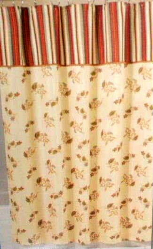 Floral and Stripes Essential Home Shower Curtain