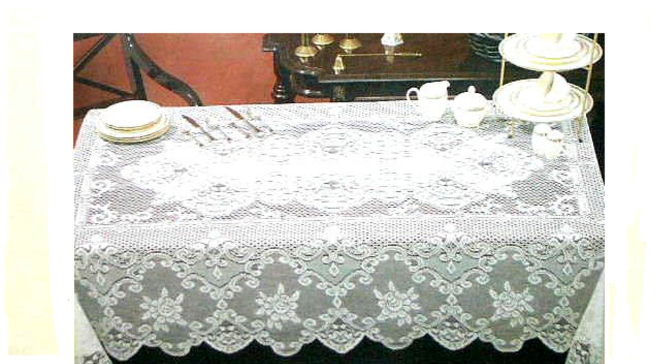 White Lace Floral Roses Tablecloth Chic Cottage Decor 52 x 70