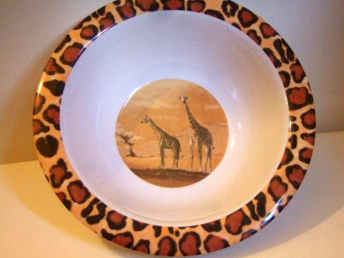Salad Bowls African Safari Lion Leopard Zebra Giraffe