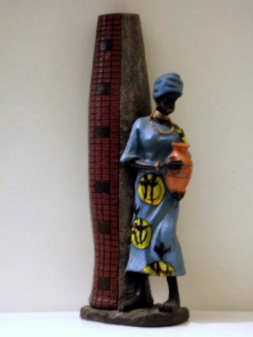 African Lady Figurine and Vase