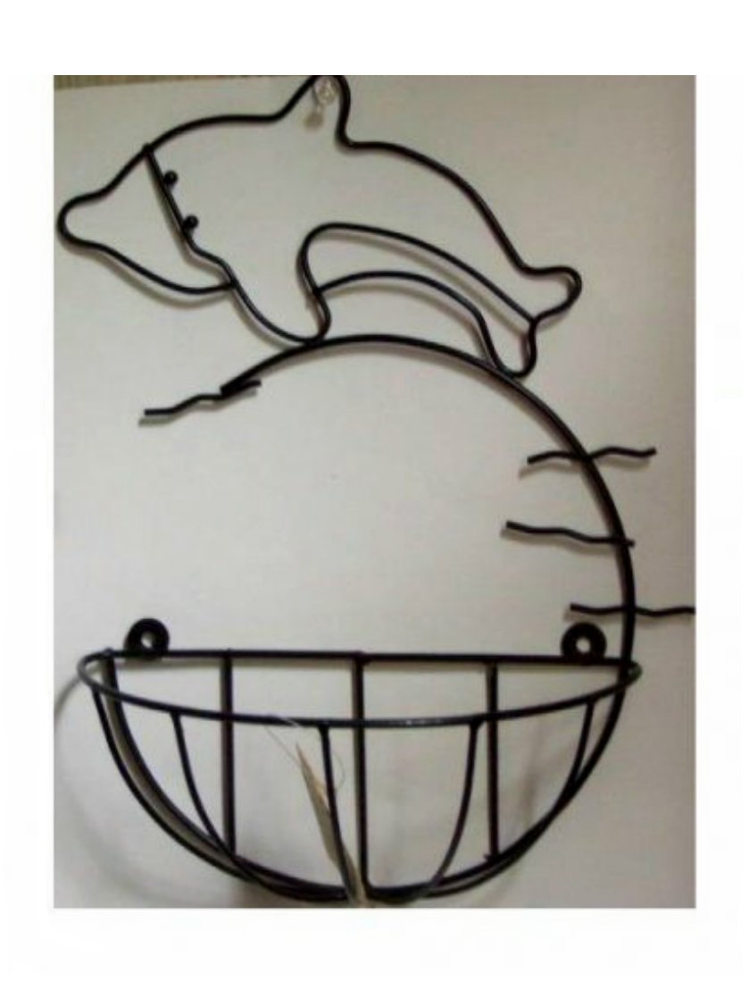 Dolphin Metal Wall Basket Beach Decor