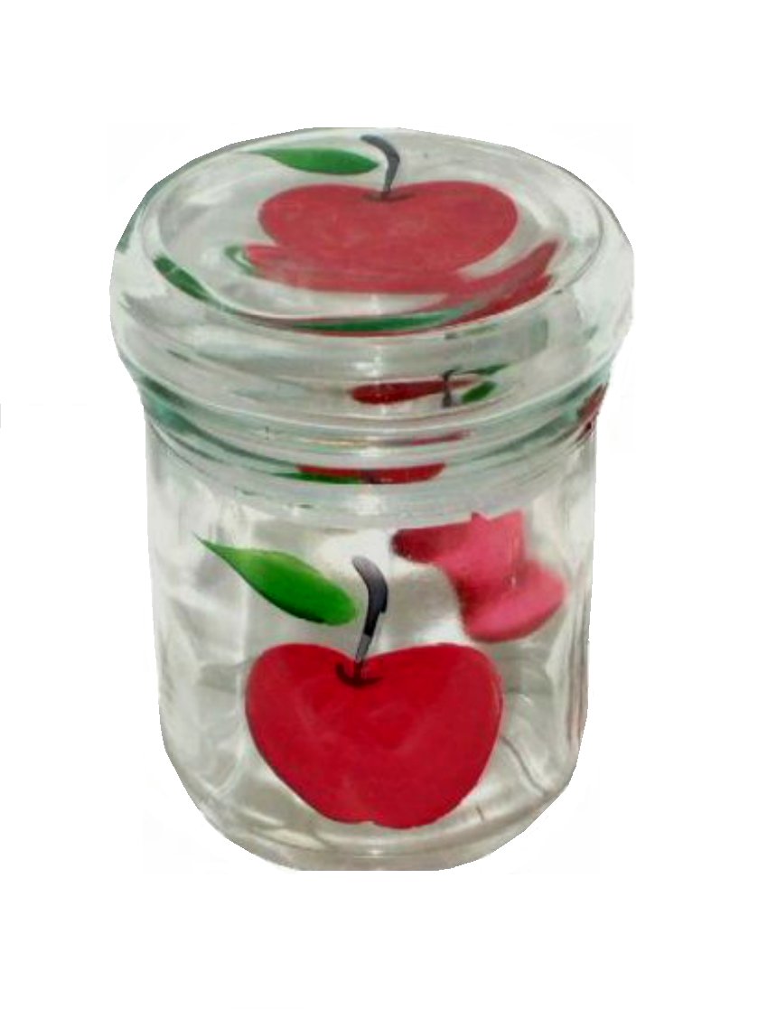 Apples Canister Hand Painted Glass Jar