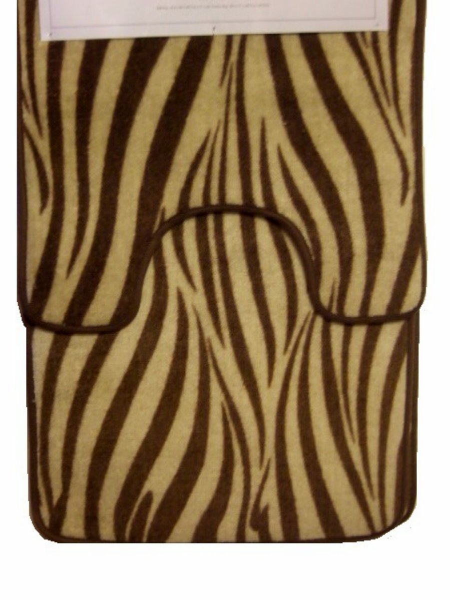 Brown Zebra Stripe Bath Mat Contour Rug