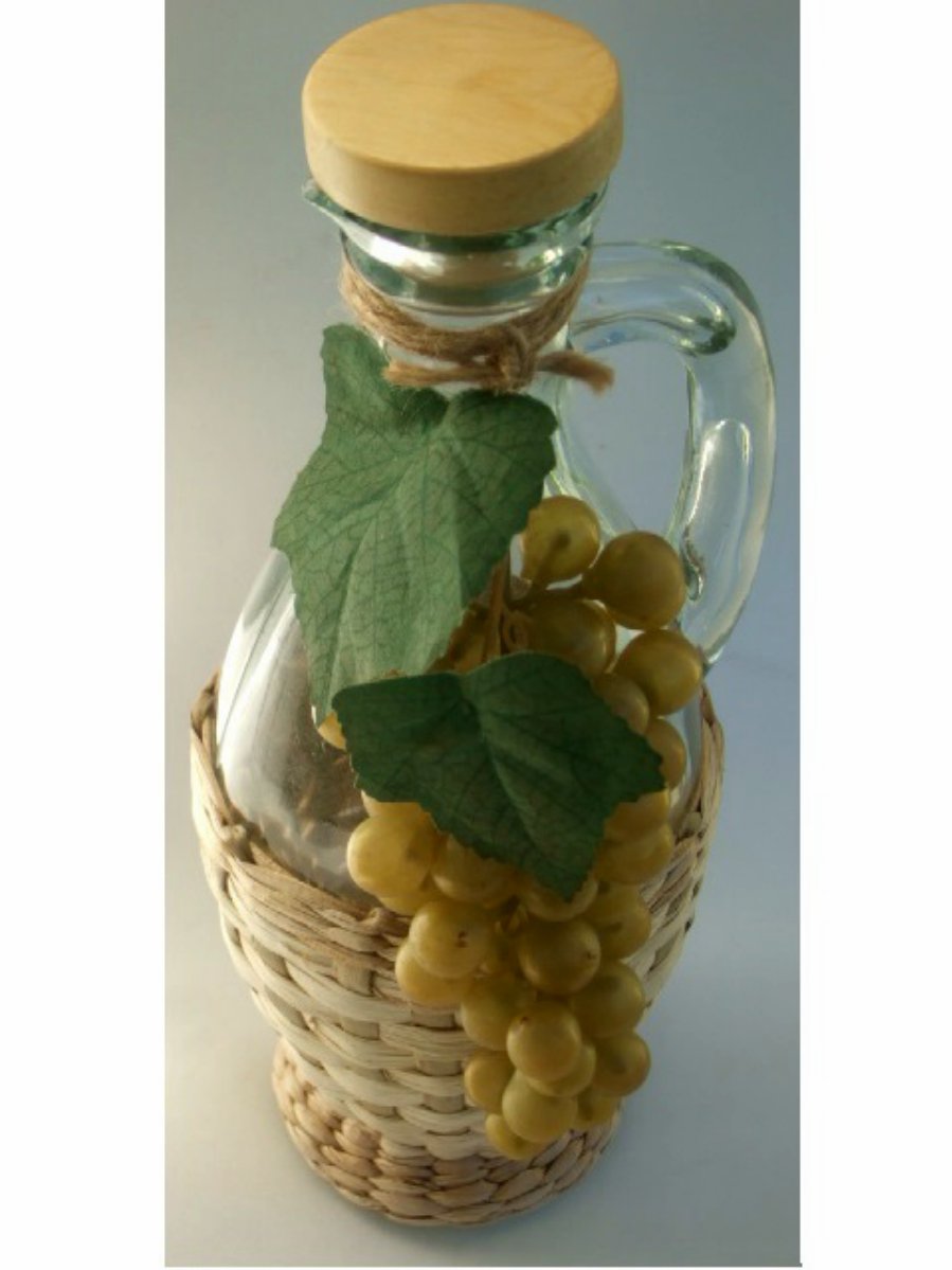 Tuscan Theme Oil or Vinegar Bottle with Grapes