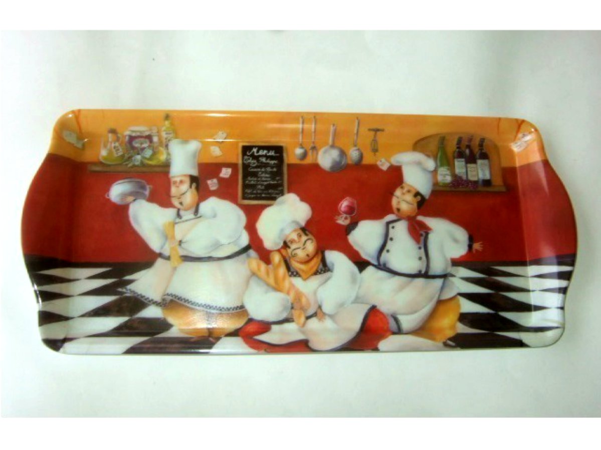 Humorous Fat Chefs Kitchen Tray