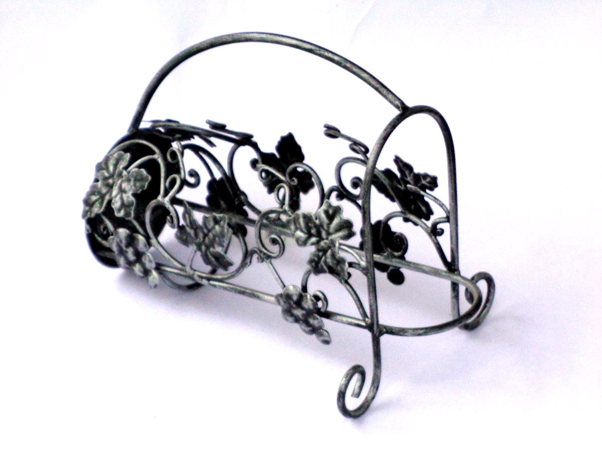 Metal Wine Bottle Holder Grapes Grape Leaves