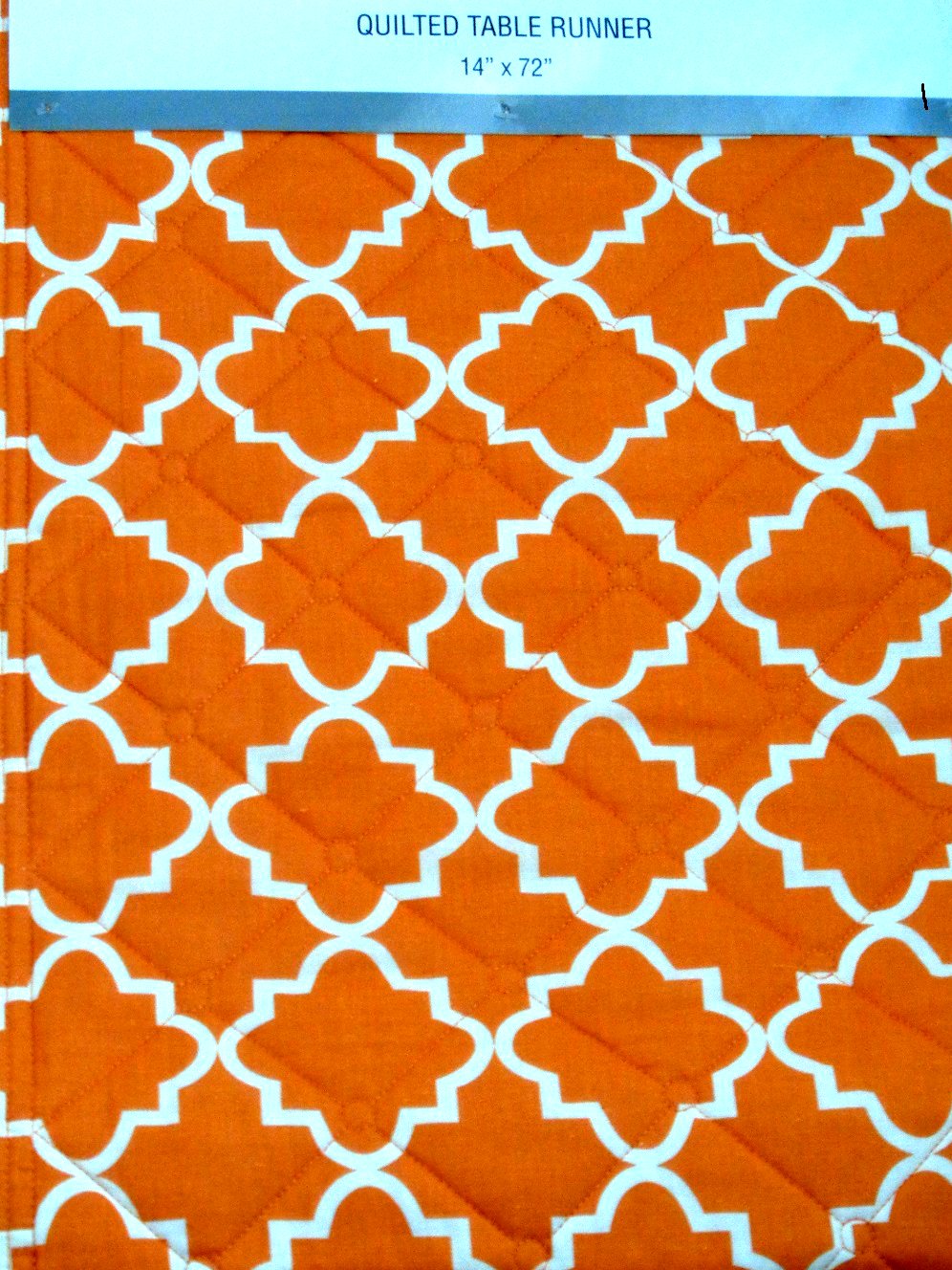 Orange White Geometric Table Runner