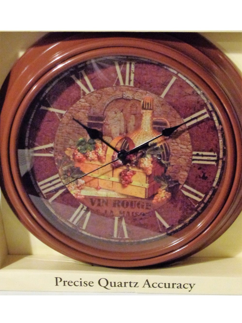 Vin Rouge Basket of Grapes Wine Kitchen Wall Clock