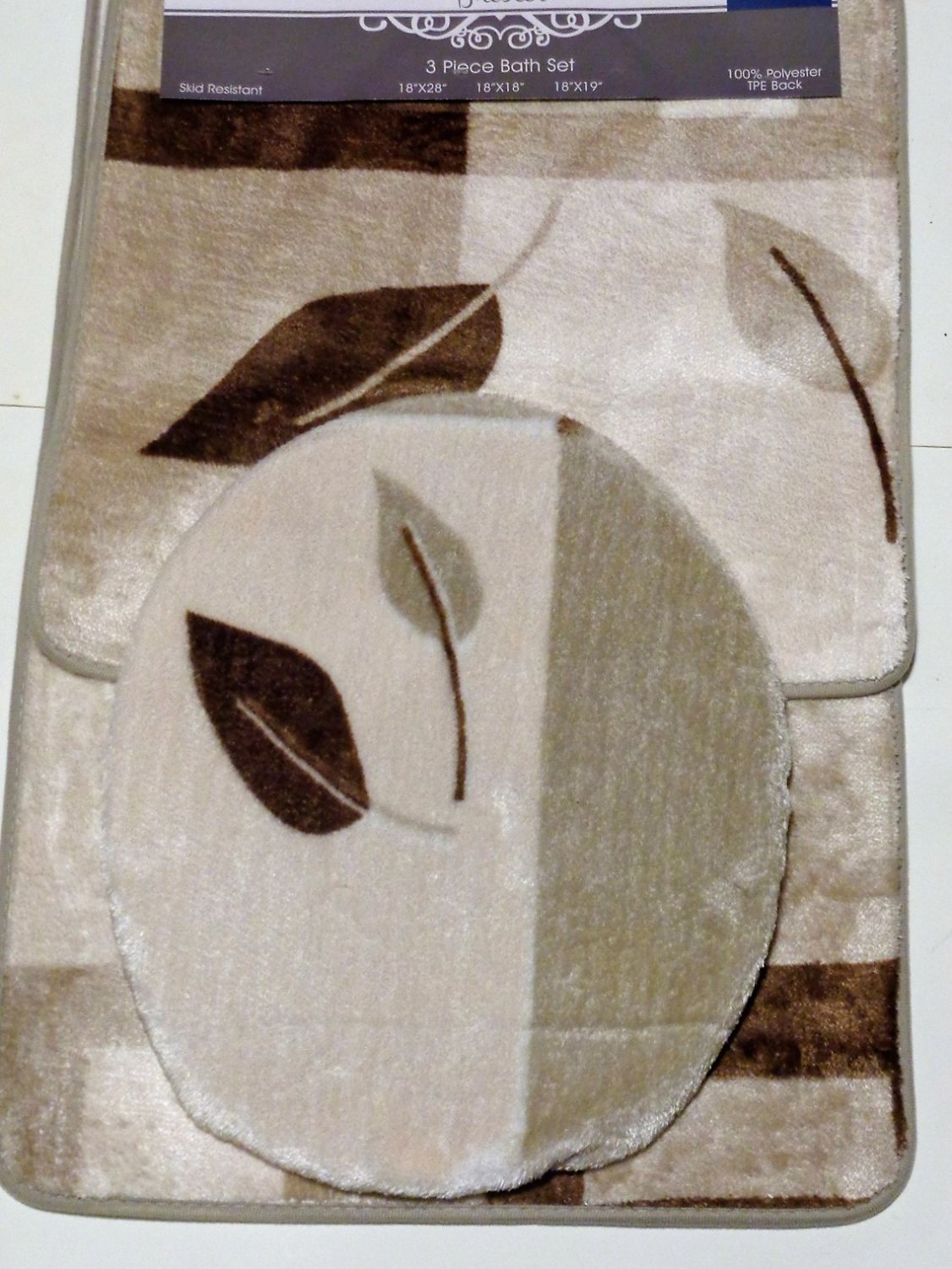 Leaves Bath Mats Set Bath Mat Contour Rug Seat Cover