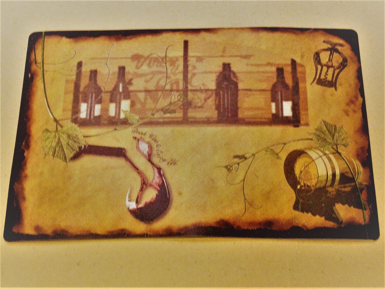 Grapes Wine Bottles Tuscan Kitchen Placemats Set