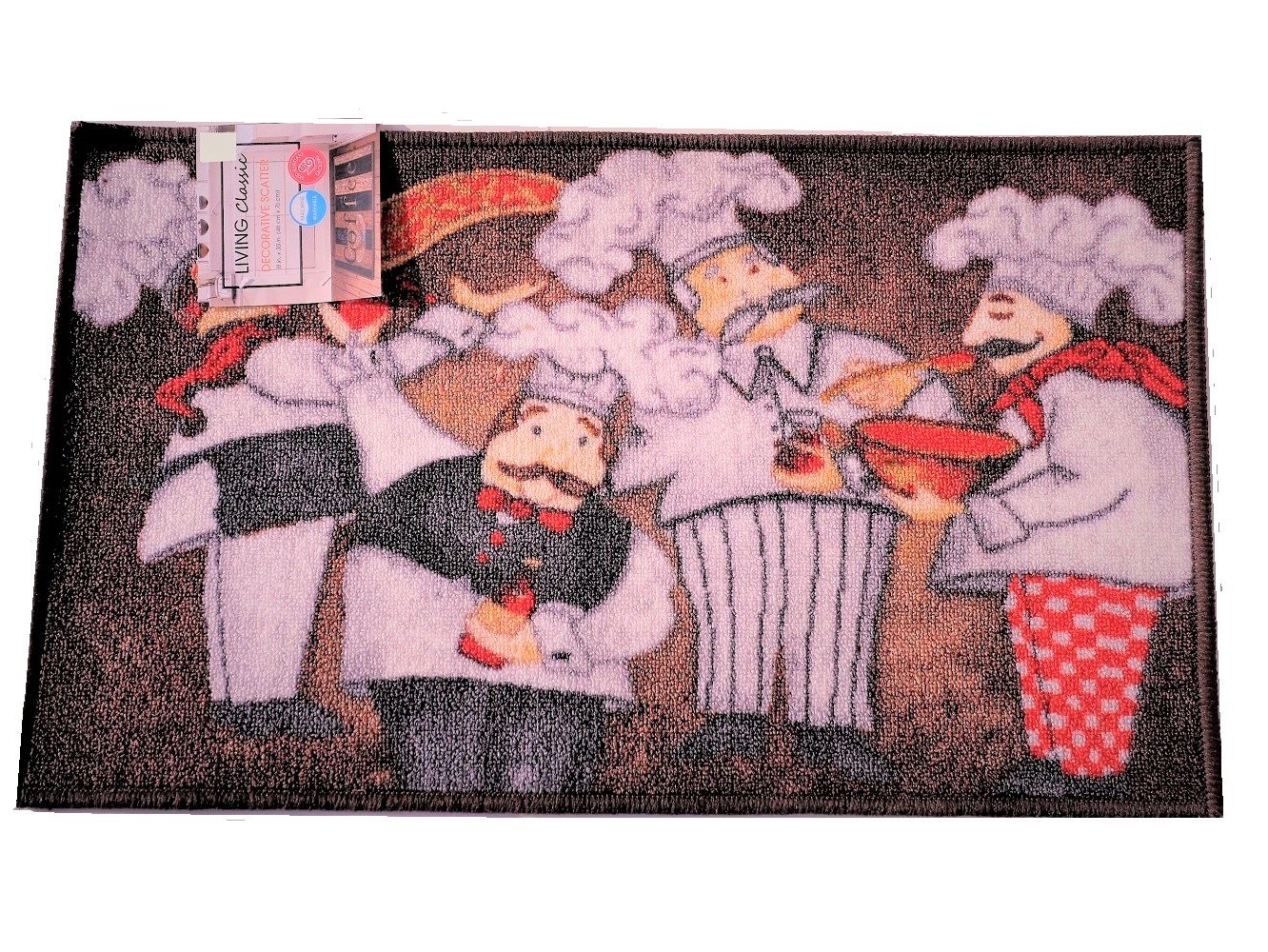 Humorous Fat Chefs Kitchen Rug Italian Decor