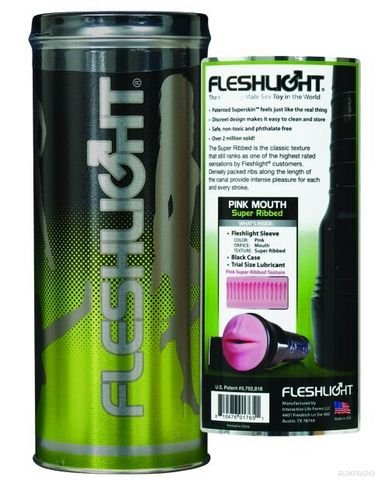 Fleshlight pink mouth super ribbed sex toy masturbator for men