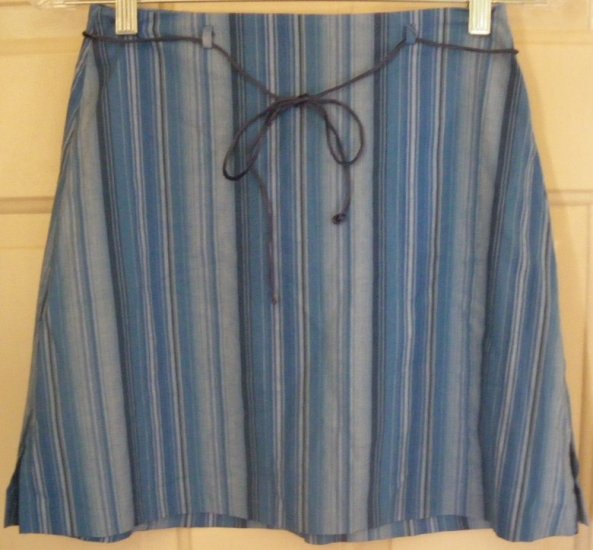 EXACT CHANGE Blue Mid-Thigh STRETCH STRIPED Skirt size 1