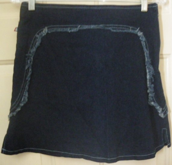 THE 2ND CO. Dark Blue Mid-Thigh STRETCH DENIM Skirt size 3