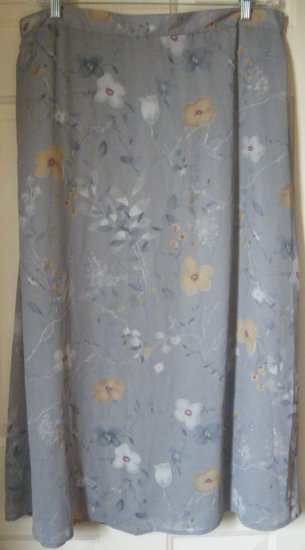 SAG HARBOR Long Gray FLORAL PRINT Skirt size 20W