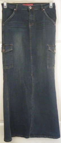 HOTKISS Blue X-Long STRETCH DENIM Skirt size 5