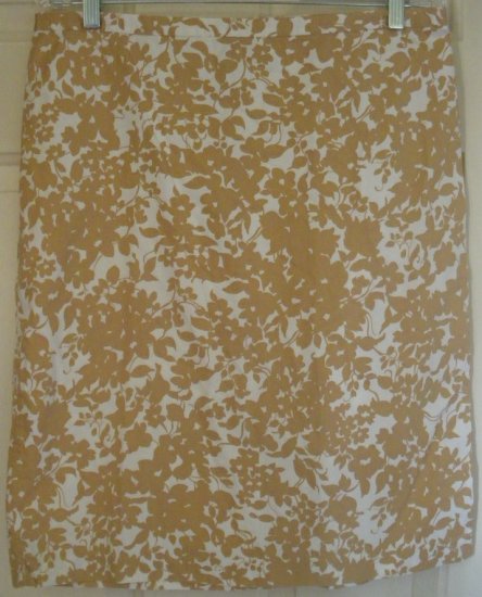 OLD NAVY White Tan FLORAL PRINTS Skirt size 8
