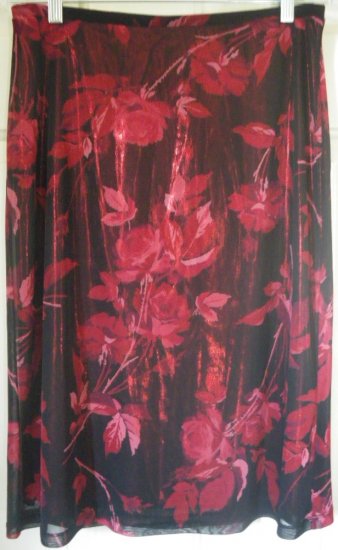 EXPRESS Black Below-Knee FLORAL PRINT Skirt size M