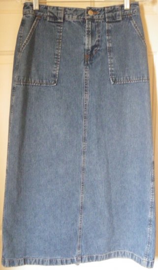 BASS Long Blue DENIM Skirt size 2