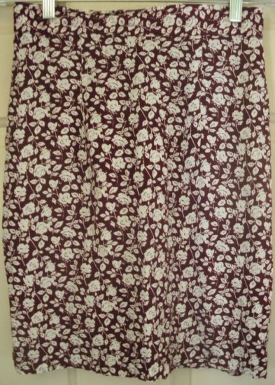 RAMPAGE Burgundy Above-Knee FLORAL PRINT Skirt size 7