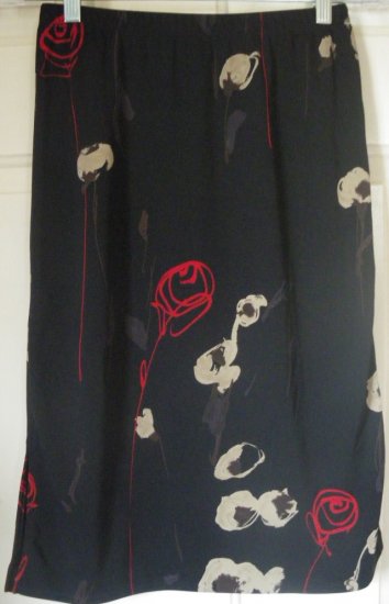 BCBG MAX AZRIA Black Knee-Length PRINT Skirt size S