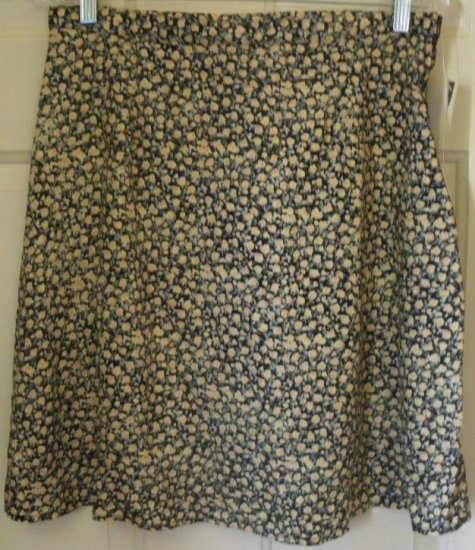VINTAGE STUDIO Black Above-Knee FLORAL PRINT Skirt size 14 *NWT*
