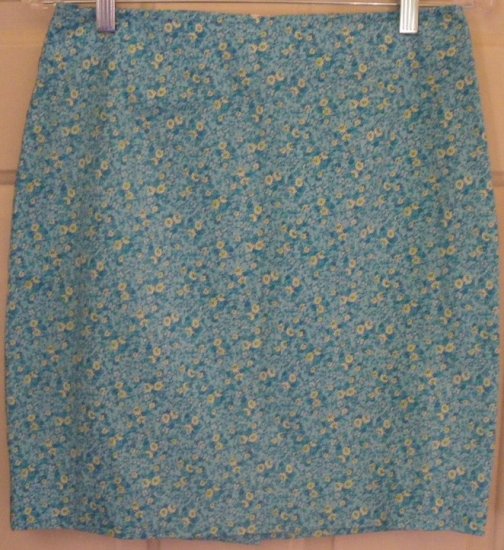 A. BYER Cyan Mid-Thigh STRETCH Floral Print Skirt size 9