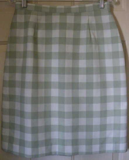 BENTLEY Green CHECKERED Knee-Length Skirt size 10