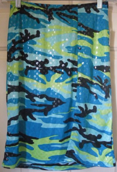 HOTKISS Blue Knee-Length PRINT Skirt size S *NWT*