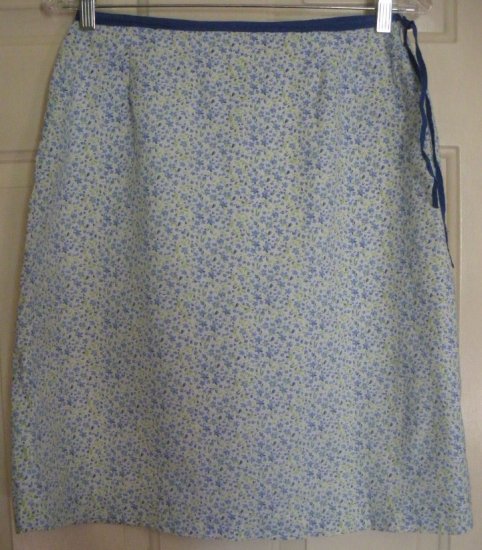 CHEROKEE White Blue Knee-Length FLORAL PRINT Skirt size 6
