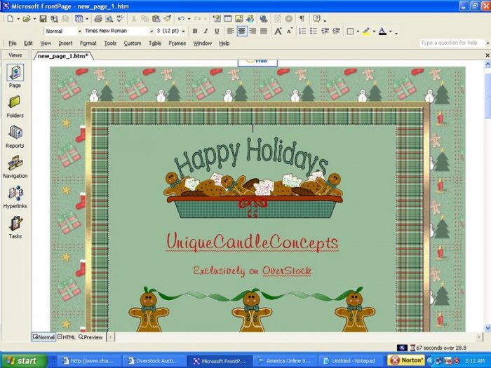 Ginger Bread Ribbons Holiday Template