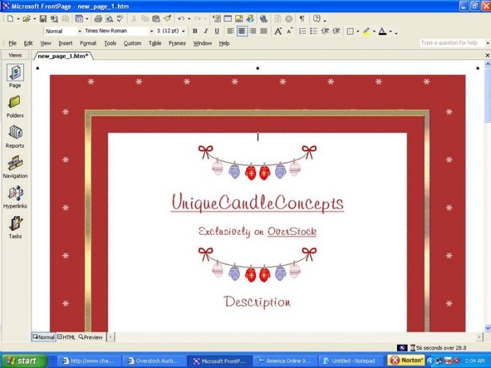 Gold Trim Holiday Template with Animated Snowflake background