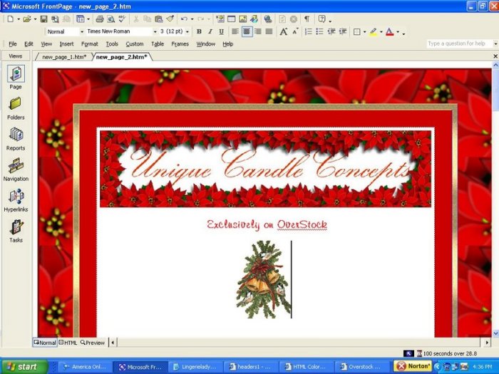 Poinsettia triple bordered Holiday Template