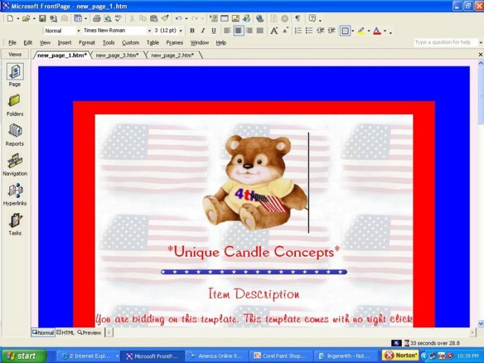 American Bear Fourth of July Template
