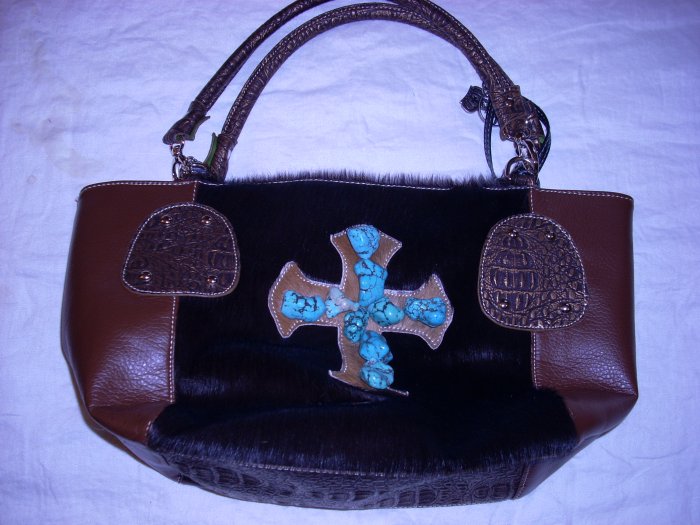 Faux leather handbag