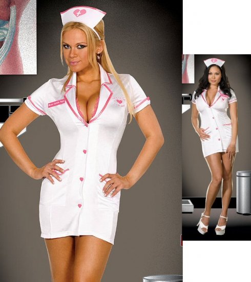 Nurse Set with Scalloped Lace Trim. Size 1X-2X.