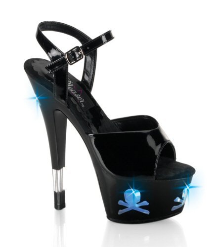 Specialty Light-Up 6" Heel Ankle Strap Platform W/"Skull" Lights 5-14
