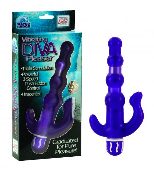 Vibrating Diva Pleaser - Triple Stimulating Vibrator