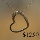 Heart Rhinestone Lined