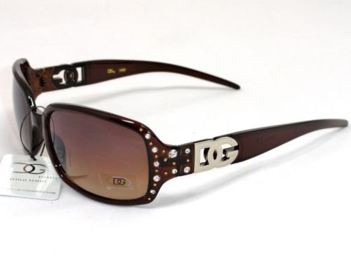 2 DG Eyewear Brown Rhinestone SUNGLASSES 20
