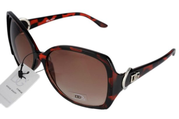 DG Eyewear Brown / Tort Retro SUNGLASSES Free Pouch!