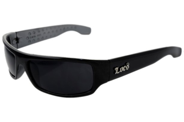 LOCS Rare Hardcore Black w/Silver Inside Sunglasses