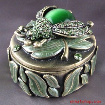 SWAROVSKI CRYSTALS - BEETLE TRINKET / JEWELRY / RING / GIFT BOX