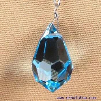 BLUE, AURORA BOREALIS, SWAROVSKI CRYSTAL, TEARDROP NECKLACE AND EARRING SET