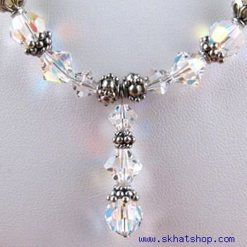 AURORA BOREALIS SWAROVSKI CRYSTAL and PEARL - BRIDAL PARTY / CHOKER / NECKLACE