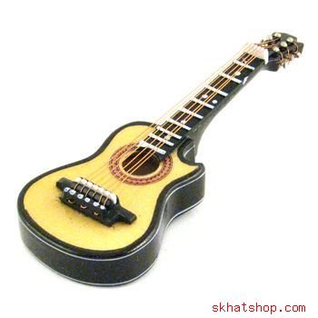 WOOD TONE BROWN, CLASSICAL, ACOUSTIC FOLK GUITAR MAGNET / ORNAMENT