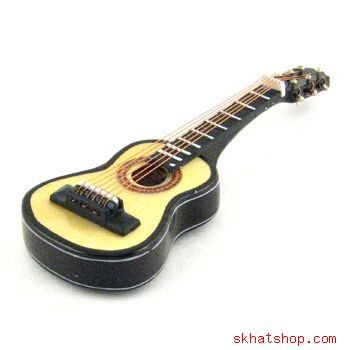 BEIGE WOODTONE HOLLOW BODY CLASSICAL FOLK GUITAR - REFRIGERATOR MAGNET