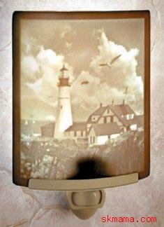 PORTLAND HEAD LIGHTHOUSE - CURVED PORCELAIN NIGHT LIGHT